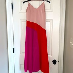 Pink, Fushia, and Red Criss Cross Back MIDI Dress